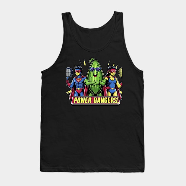 Pickleball POWER BANGERS Superheroes Mixed Doubles Tank Top by Battlefoxx Living Earth